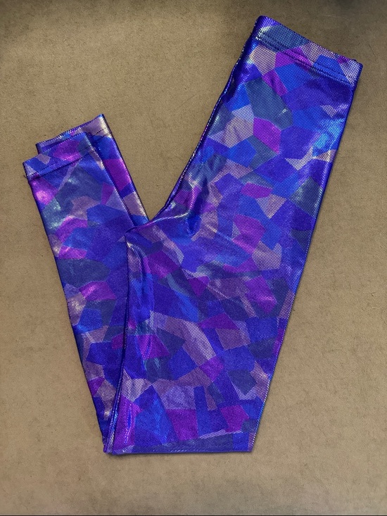 American Apparel Pants - AMERICAN APPAREL Cali Fun & Sun Shiny Leggings in Purple Confetti Small EUC 160